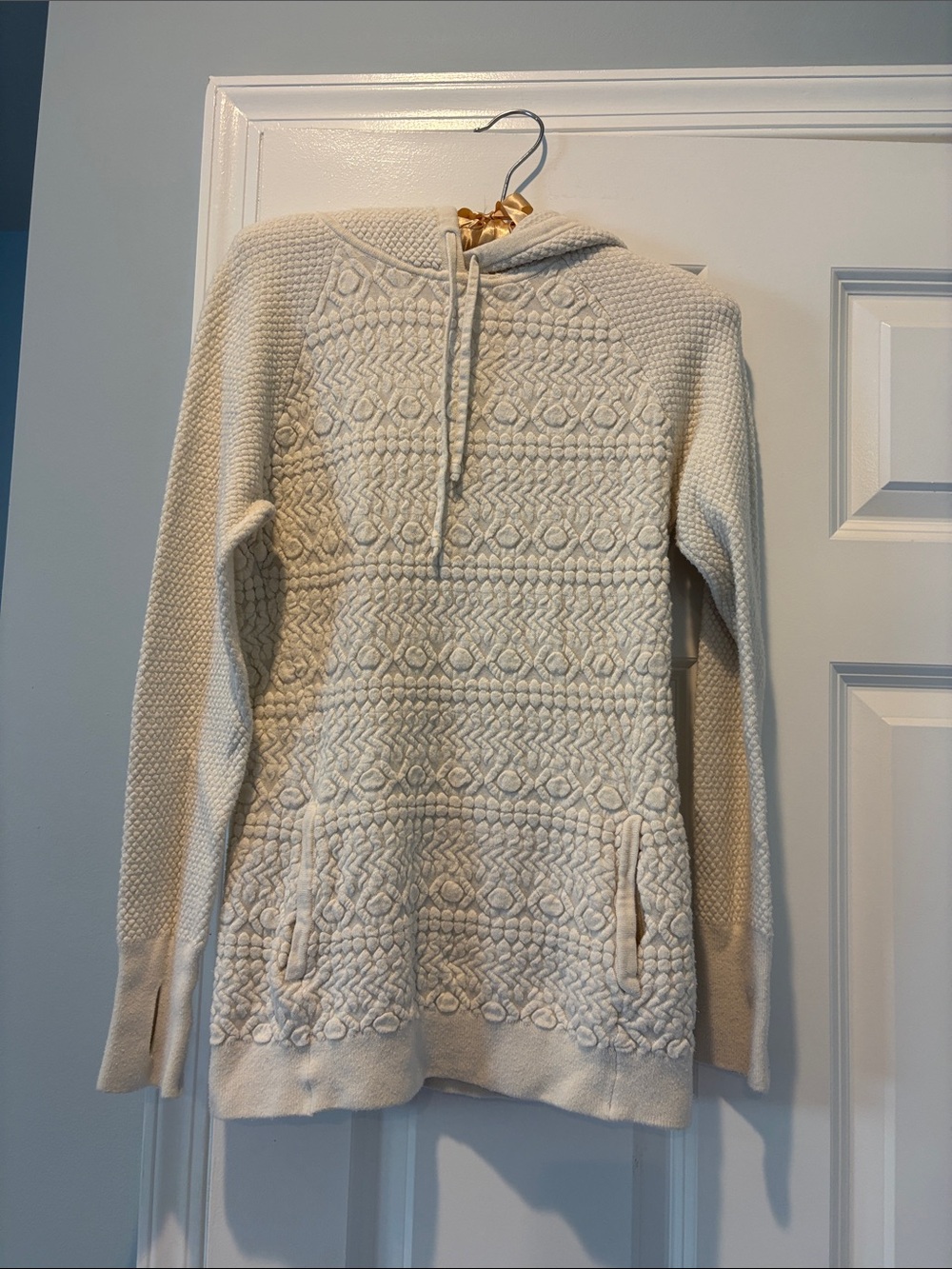 Telluride Cream Knit Hooded Cowl Sweater